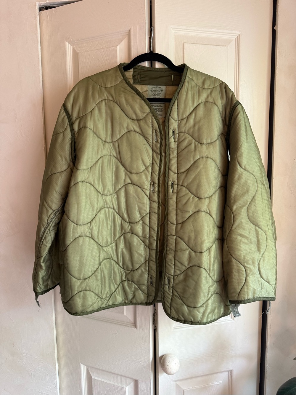 Vintage Quilted Liner Military Jacket olive Green